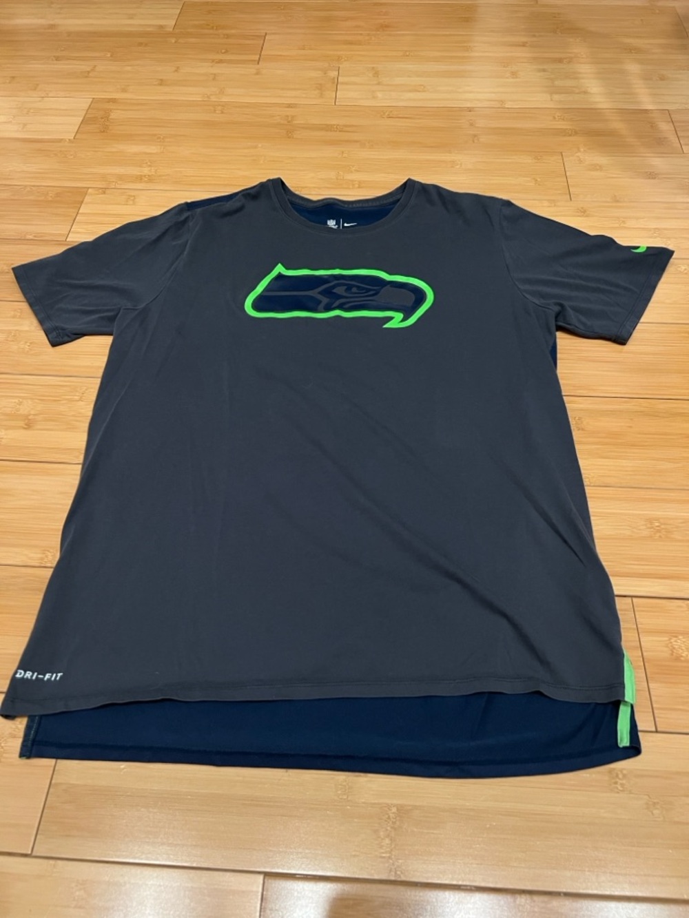 Nike Black Short Sleeve Tee with Neon Green Seattle Logo